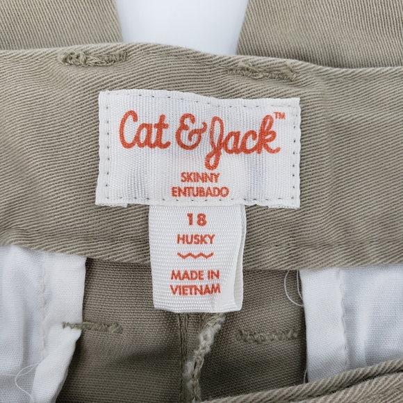 NWT Cat & Jack Boys School Uniform Pants Size 18 Husky Vintage Khaki - Picture 5 of 8